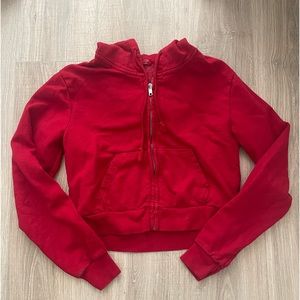 brandy melville red cropped hoodie
